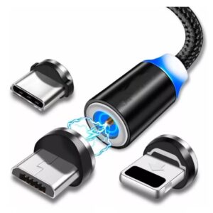 Cable Cargador Magnetico 3 En 1 Ios Mini Usb Tipo C Carga Rapida