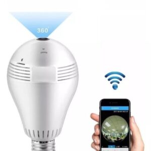 Camara De Seguridad Bombillo Ip Wi-fi Panorámica  Fullhd Espía Oculta