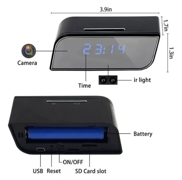 Camara Reloj Espia Oculto Wifi Despertador Full HD - Imagen 2