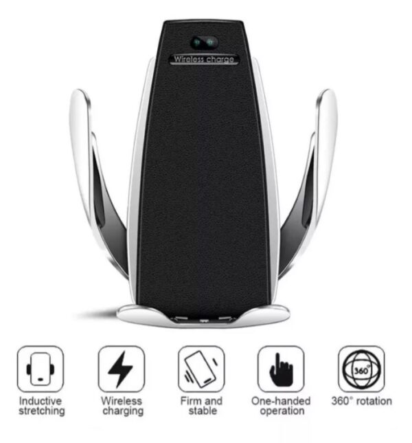 Cargador Inalambrico Soporte De Carro Para Smartphone  Sensor Wireless - Imagen 2