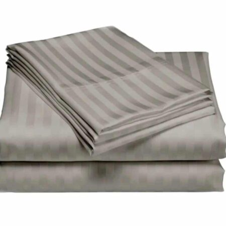 Juego Sabanas Cama Queen Unicolor De Lujo Gris