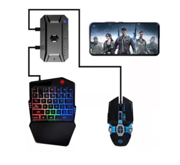 Combo Gamer Para Celular Rgb Convertidor Bluetooth 3en1 G98