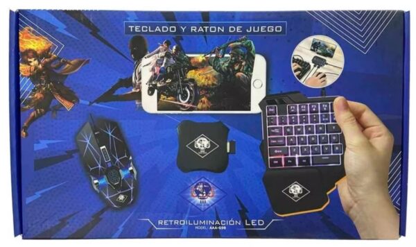 Combo Gamer Para Celular Rgb Convertidor Bluetooth 3en1 G98 - Imagen 2
