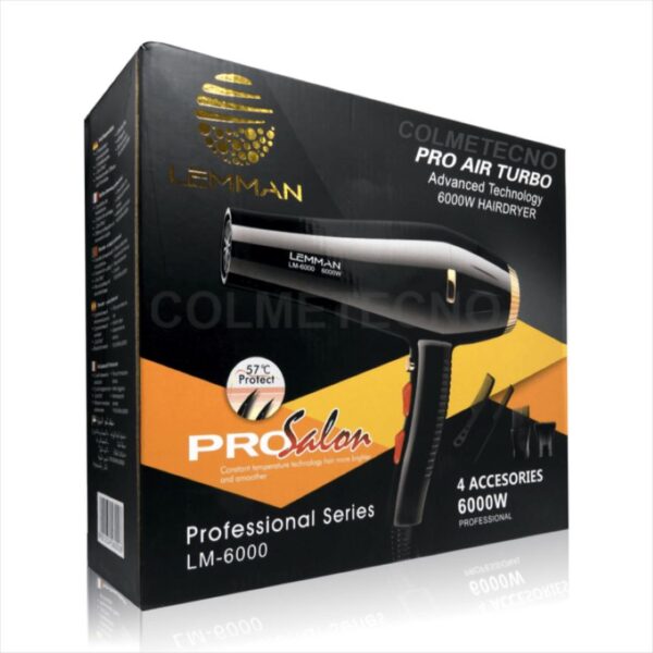 Secador De Cabello Lemman 6000 W 3 Velocidades 4 Accesorios - Imagen 2