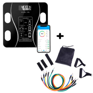 Bascula  Pesa Bluetooth Y Bandas Tubulares Set 11 Piezas