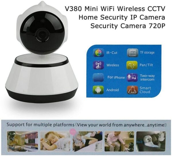 Camara Ip Robotica Wifi Doble Via Vision Nocturna V380 - Imagen 3