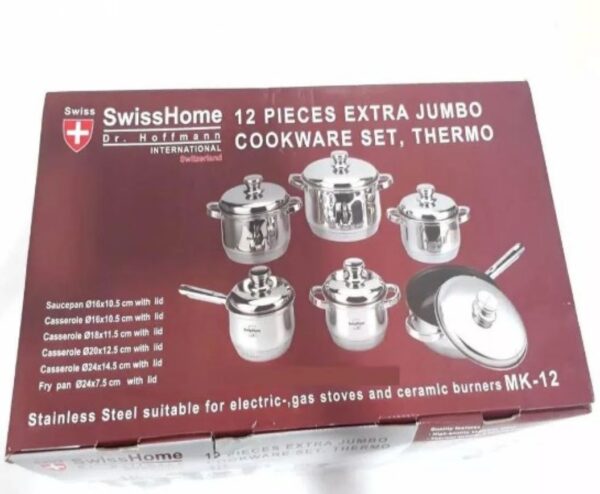 Bateria De Cocina Swisshome 12 Piezas Extra Jumbo - Imagen 2