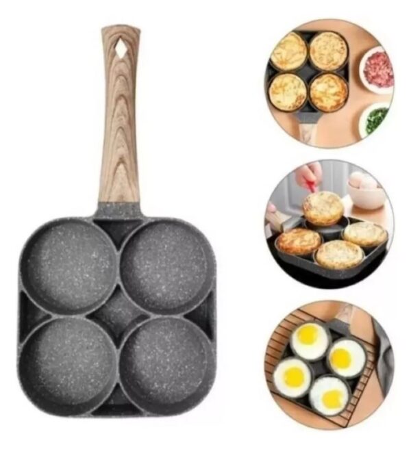 Sarten Antiadherente 4 Puestos Para Huevos Arepas Pancakes - Imagen 2