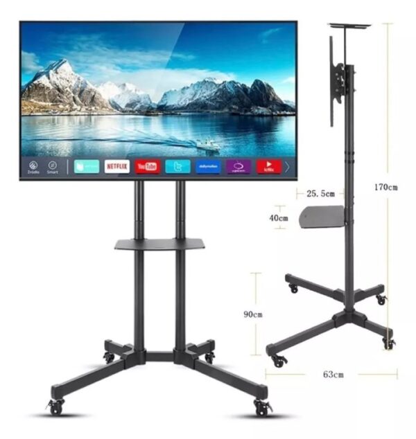 Soporte Tv Base Pedestal Ruedas Movil De 32 A 70 Pulgadas - Imagen 2