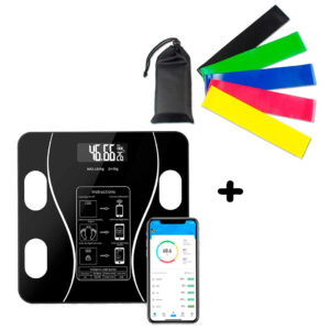 Bascula  Pesa Bluetooth Y Bandas De Resistencia X 5 Piezas