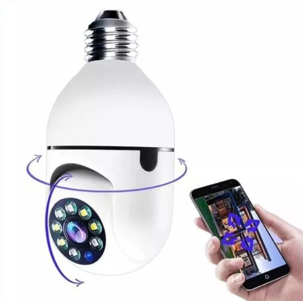 Camara De Seguridad Wifi Bombillo Robotica Panoramica Ip 360° - Imagen 2