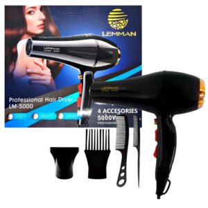 Secador De Cabello Lemman 5000 Watts 3 Vel 4 Accesorios