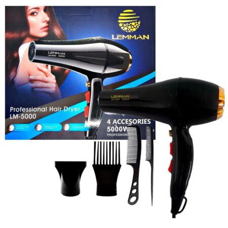 Secador De Cabello Lemman 5000 Watts 3 Vel 4 Accesorios