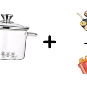 Combo Olla Vidrio Sarten Antiadherente 4 Puestos Y Obsequio