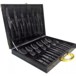 Juego Cubiertos 24 Piezas Acero Inoxidable Schaffhausen Negro