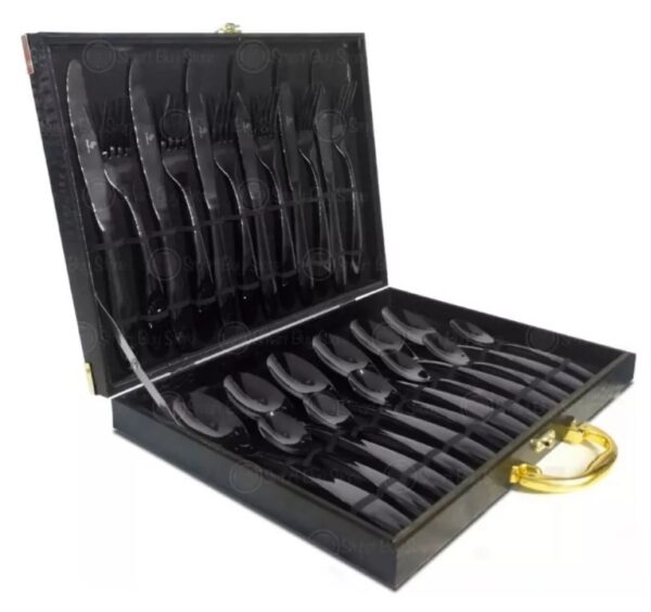 Juego Cubiertos 24 Piezas Acero Inoxidable Schaffhausen Negro