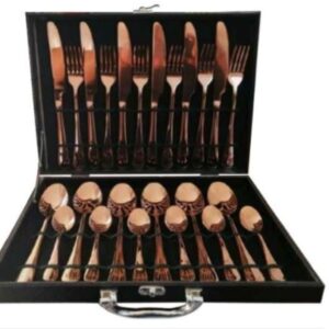 Juego Cubiertos 24 Piezas Acero Inoxidable Schaffhausen Oro Rosa
