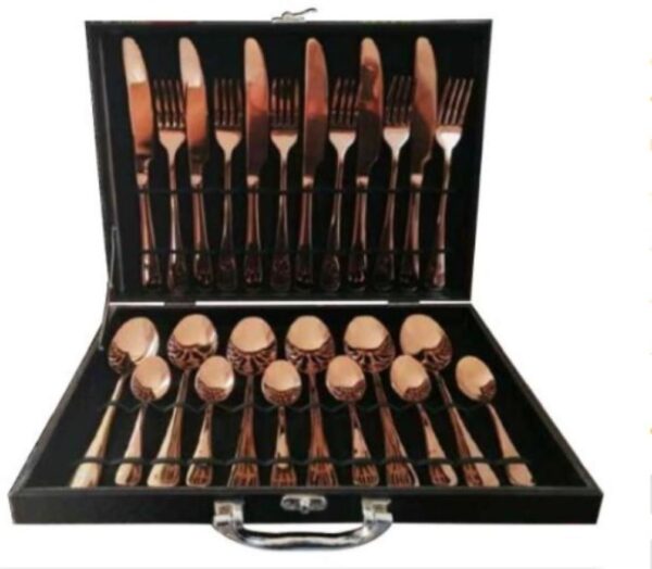 Juego Cubiertos 24 Piezas Acero Inoxidable Schaffhausen Oro Rosa