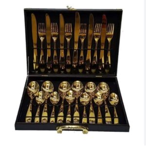 Juego Cubiertos 24 Piezas Acero Inoxidable Schaffhausen Oro