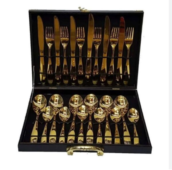 Juego Cubiertos 24 Piezas Acero Inoxidable Schaffhausen Oro
