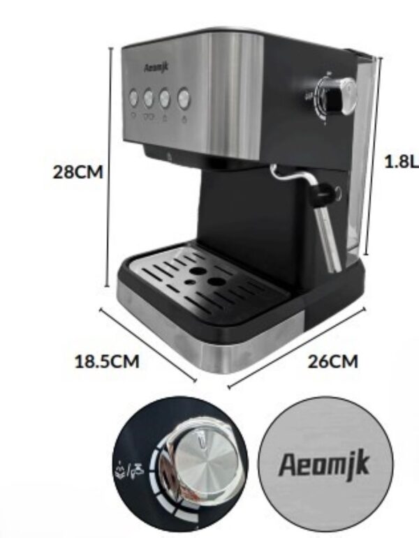Maquina Para Cafe Espresso Capuchino Latte 1050W 20 Bares - Imagen 2