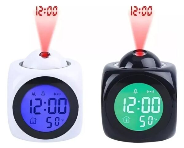 Reloj Despertador Alarma Digital Lcd Proyecta Hora En Techo - Imagen 2
