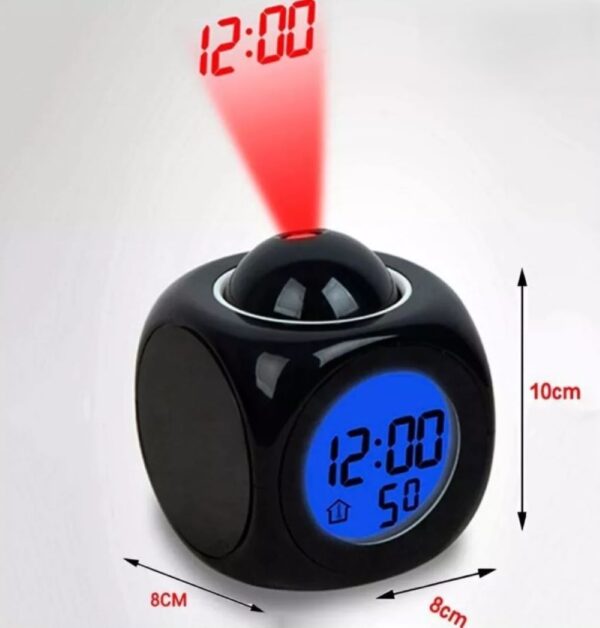 Reloj Despertador Alarma Digital Lcd Proyecta Hora En Techo - Imagen 3