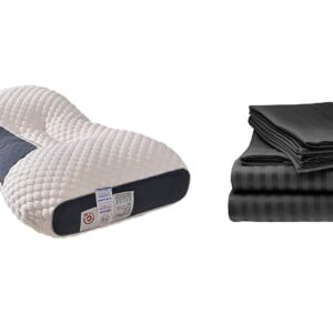 Sabanas Queen Negra Mas Una Almohada Cervical De Cuello