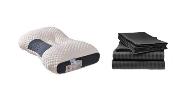 Sabanas Queen Negra Mas Una Almohada Cervical De Cuello