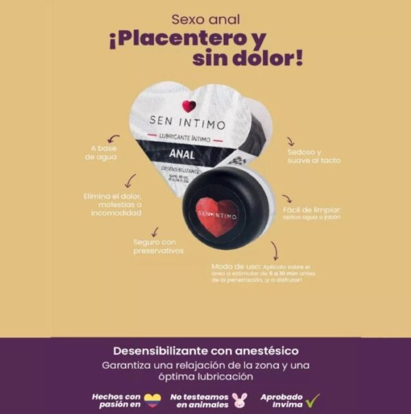 Lubricante Gel Intimo Anal Dilatador Sen Sexo Sin Dolor - Imagen 2