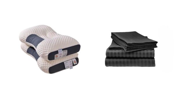 Sabanas Queen Negro Mas Dos Almohadas Cervical de Cuello