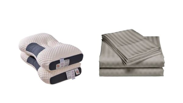 Sabanas Doble Gris Mas Dos Almohadas Cervical De Cuello