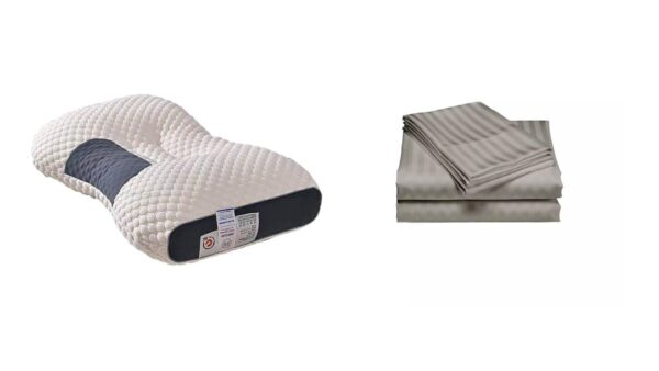 Sabanas Queen Gris Mas Una Almohada Cervical De Cuello