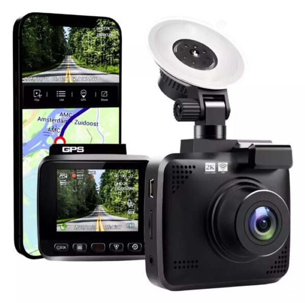 Camara Para Carro Con GPS Wifi Sensor 24/7 2k Pantalla LCD