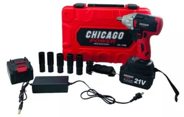Pistola De Impacto Inalambrica Cuadrante 1/2 21V Accesorios