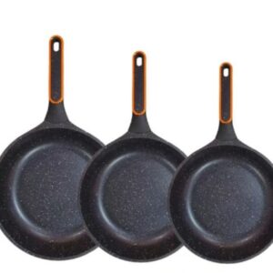 Sartenes En Marmol Swiss Home X3 Con Tapa De Vidrio