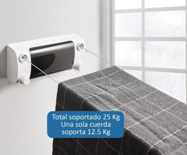 Tendedero Retractil Para Ropa De Dos Lineas Ajustable 4.2mt - Imagen 3
