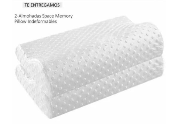 2 Almohadas Space Memory Pillow Ortopedicas Indeformables - Imagen 4