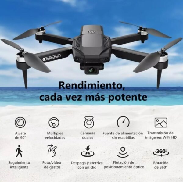 Drone Plegable 4k Hd Doble Camara F198 Motor Sin Escobillas - Imagen 4