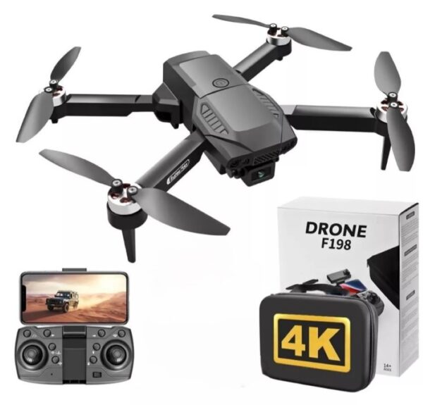 Drone Plegable 4k Hd Doble Camara F198 Motor Sin Escobillas - Imagen 2