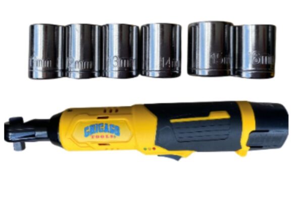 Llave Ratche 3/8 Recargable 12V ChicagoPower 2 Baterias - Imagen 2