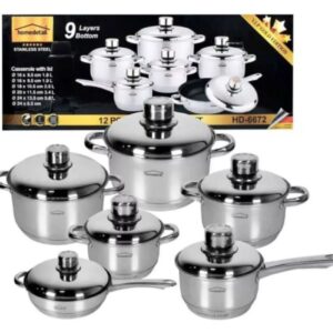 Bateria De Ollas 12 Piezas En Acero Quirurgico Homedetail