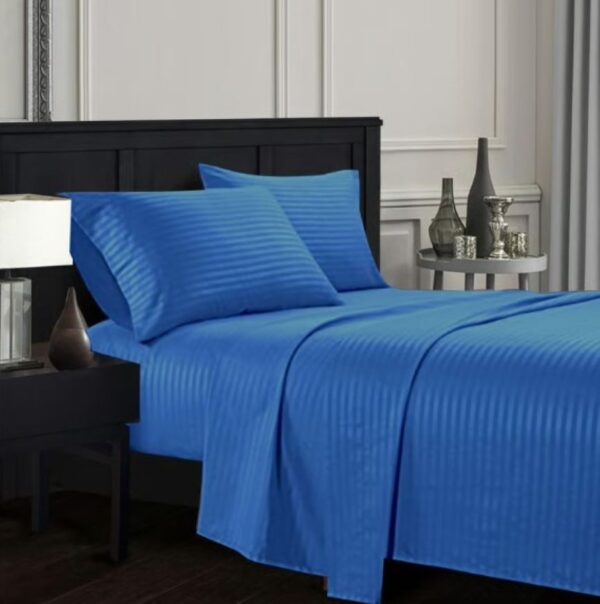 Juego Sabanas Cama Doble Azul De Lujo - Imagen 2