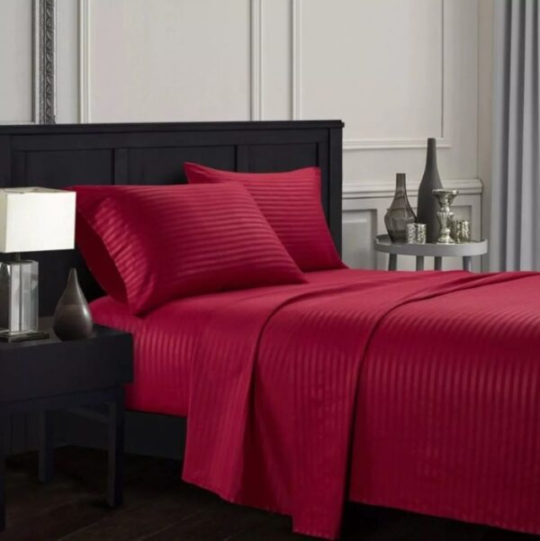 Juego Sabanas Cama Queen Rojo De Lujo - Imagen 2
