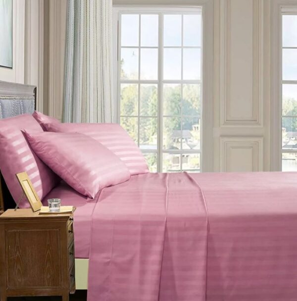 Juego Sabanas Cama Doble Rosa De Lujo - Imagen 3