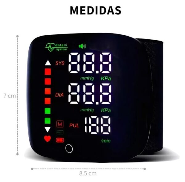 Monitor De Presion Arterial De Muñeca Con Voz Usb Recargable - Imagen 2