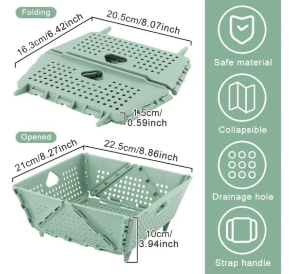 Cesta De Almacenamiento Colador Plegable Multiusos - Imagen 4