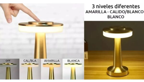 Lampara De Mesa Luces Led Inalambrica Recargable Con Sensor - Imagen 4