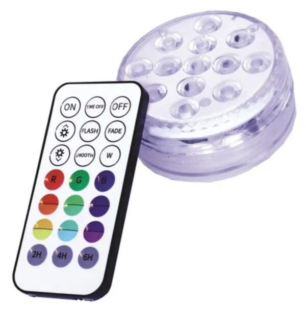Luz Led Rgb Sumergible Piscina Acuario Control Remoto - Imagen 2