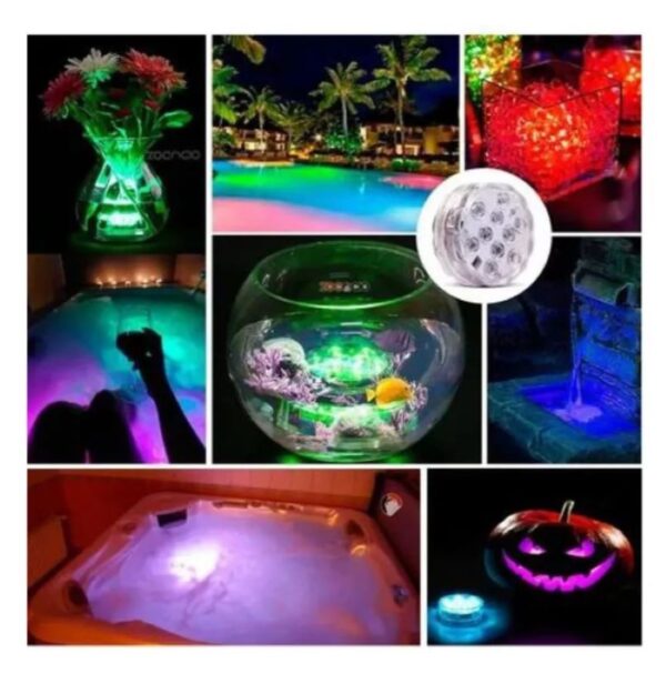 Luz Led Rgb Sumergible Piscina Acuario Control Remoto - Imagen 4